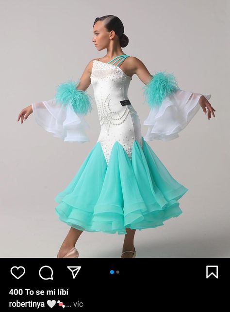 Latina Dress, Ballroom Dance Dresses Standard, Ballroom Standard Dress, Ballroom Dancing Dresses Latin, Pretty Dance Costumes, Standard Dance, Dancesport Dresses, Ballroom Dance Dress, Ballroom Gowns