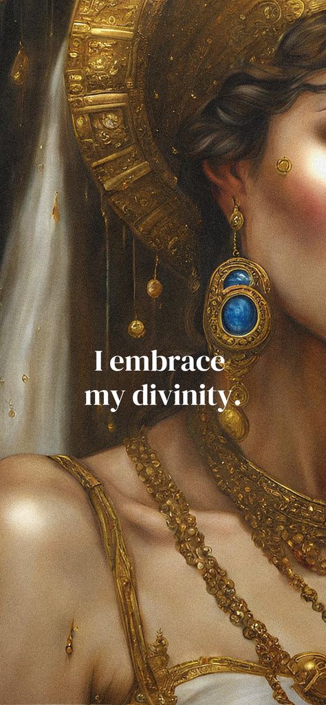 divinity. empress. lockscreen. full collection on my website 🌻 🍯🪞⚡ Goddess Quotes, Goddess Aesthetic, Spiritual Wallpaper, Daily Reflections, Divine Feminine Spirituality, Design Fails, Manifest Abundance, Goddess Energy, Limiting Beliefs