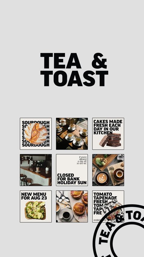 Social Media Design | Media Design Ideas Brunch Branding Design, Cafe Social Media Post Design, Cafe Social Media Design, Coffee Shop Advertising Ideas, Coffee Social Media Design, Cafe Graphic Design, Cafe Branding Identity, Cafe Graphics, Cafe Social Media