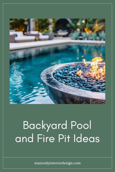 Transform your backyard into a cozy oasis with our best pool and fire pit design tips. With a stunning pool area as the focal point, you can create a serene space for relaxation or entertaining friends and family. Discover creative ways to light your fire pit and enhance the ambiance. Learn how to choose quality materials that sustain the outdoors while adding visual appeal to your home. These concepts not only personalize your space but also increase value and enjoyment. Get inspired to make your backyard your favorite spot! Fire Pit Next To Pool, Pool And Fire Pit, Fire Pit Pool, Led Pool Lighting, Balcony Bar, Pool Shapes, Backyard Balcony, Fire Pit Ideas, Fire Pit Area