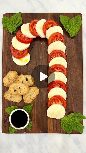 Maegan Brown ~ The BakerMama on Instagram: "❤️🤍 Candy Cane Caprese Board ❤️🤍 a simple and stunning way to serve an appetizer during the holidays! 🎄🍅🧀 It only requires a few ingredients and comes together in a matter of minutes so you can spend more time with your loved ones this holiday season. 

Comment “recipe” and I’ll DM you the link! or tap the link in profile @thebakermama for all the board building details. Follow for more festive recipes and ENJOY! ❤️ #TheBakerMama #BoardsByTheBakerMama

https://thebakermama.com/recipes/caprese-candy-cane-board/

#caprese #candycanecaprese #candycane #christmasappetizer #holidayappetizer #cheeseboard #cheeseplatter #christmascaprese #christmas #christmasfood #christmasrecipe #christmasideas #merrychristmas #candycane #christmassnacks" Candy Cane Caprese Board, Caprese Candy Cane, Caprese Board, Xmas Appetizers, Party Food Bars, Christmas Finger Foods, Building Details, Xmas Desserts, Festive Recipes