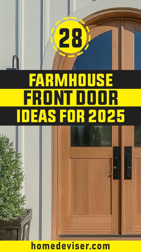 28 Farmhouse Front Door Ideas for 2025 Farmhouse Front Door Ideas, Creative Front Door, Modern Farmhouse Front Door, Front Door Makeover, Farmhouse Front Door, Front Door Ideas, Farmhouse Front, Door Makeover, Farmhouse Style House