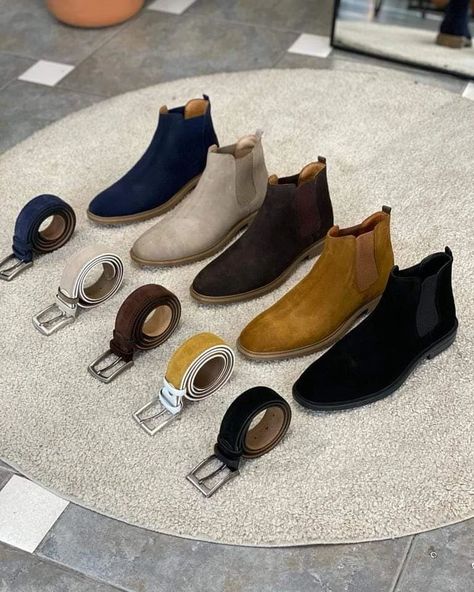 Suede Chelsea Boots 🔥 Which shade speaks your style?! Suede Chelsea Boots Men Outfit, Boots For Men Casual, Suede Boots Men, Mens Chelsea Boots, Mens Shoes Casual, Mens Suede Boots, Boots Men Outfit, Chelsea Shoes, Gents Shoes