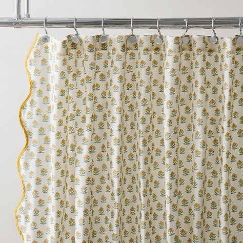 shower curtain | West Elm West Elm Shower Curtain, Grandmillenial Shower Curtain, Shower Curtain Small Bathroom, Vision Manifestation, Cottage Showers, Vintage Shower Curtain, Curtain Inspiration, Long Shower Curtains, Apartment Needs