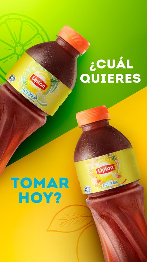 Ad Design Ideas Social Media, Juice Social Media Design, Tea Social Media, Media Design Graphics, Lipton Ice Tea, Juice Ad, Social Media Ads, Social Media Advertising Design, Publicidad Creativa