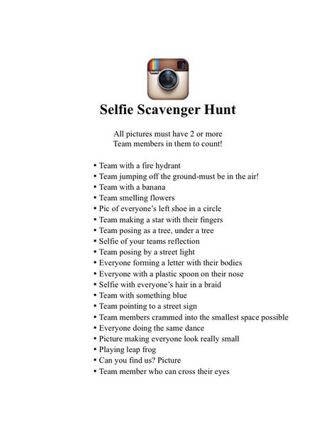 Selfie Scavenger Hunt, Lila Party, Scavenger Hunt Ideas, Photo Scavenger Hunt, 13th Birthday Party, Sleepover Games, Birthday Party For Teens, 13th Birthday Parties, Teen Party