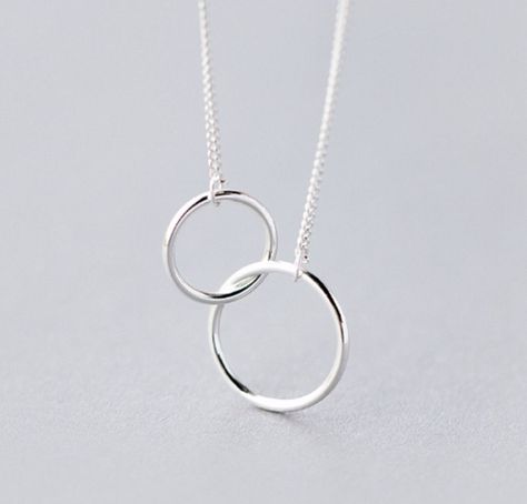 Interlocking Circles Rings 925 Sterling Silver Minimalist Geometric Necklace | Jewellery & Watches, Fine Jewellery, Fine Necklaces & Pendants | eBay! Friendship Necklaces For 5, Double Circle Necklace, Gold Circle Necklace, Friendship Necklaces, 5 Rings, Circle Pendant Necklace, Infinity Necklace, Circle Necklace, Short Necklace