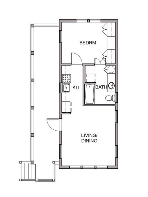 Creative Tiny House Design: Pushing Boundaries Cottage Court, 1 Bedroom House Plans, One Bedroom House, 1 Bedroom House, Narrow Lot House, Small House Layout, Shed To Tiny House, Tiny House Layout, Small House Floor Plans