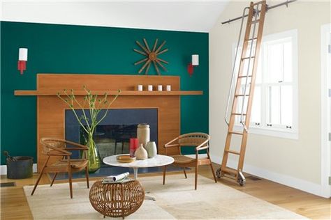 Look at the paint color combination I created with Benjamin Moore. Via @benjamin_moore. Wall: Sherwood Forest 2048-10; Side Wall: Wind's Breath OC-24; Trim: Wedding Veil 2125-70; Ceiling: Wedding Veil 2125-70. Floor Color Ideas, Ceiling Wedding, Wall Color Combination, Living Colors, Greige Paint Colors, Color Combinations Paint, Hygge Life, Trending Paint Colors, Revere Pewter