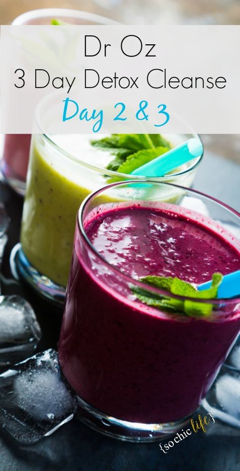 Dr Oz 3 Day Detox Cleanse (Day 2 & 3) Easy Detox Cleanse, 3 Day Detox Cleanse, Diet Detox, Breakfast Low Carb, 3 Day Detox, Natural Detox Drinks, Smoothie Detox, Easy Detox, Detox Drinks Recipes