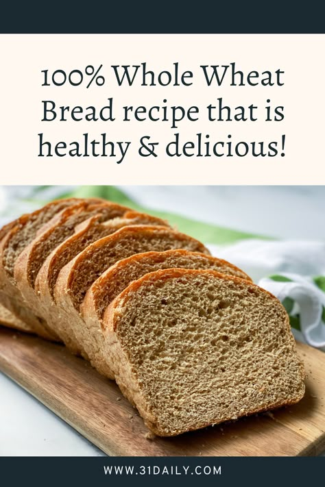 Light Whole Wheat Bread Recipe, Whole Wheat Oatmeal Bread, Whole Wheat Yeast Bread, Homemade Whole Wheat Bread Recipes, 100% Whole Grain Bread Recipe, Healthy Whole Wheat Bread, Healthy Whole Grain Bread, Simple Whole Wheat Bread Recipe, Whole Wheat Flour Bread Recipes