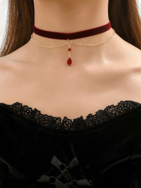 Chocker Neckless Aesthetic, Chocker Neckless, Choker Ideas, Choker Outfit, Kalung Choker, Collar Necklace Choker, Chokers Necklace, Diy Choker, Elegant Choker