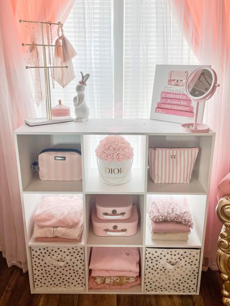 Cube Storage Bedroom, 9 Cube Organizer, Cube Storage Decor, Pink Shelves, Shelf Decor Bedroom, Girly Room Decor, Girly Apartment Decor, Pink Room Decor, Organizer Shelf