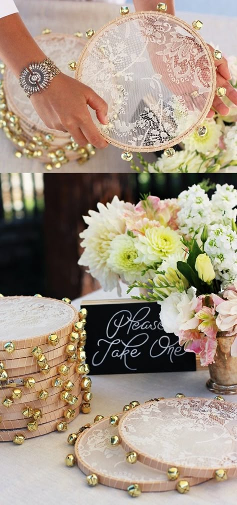 6 DIY projects for the boho inspired bride! Diy Lace Tambourine, Interior Boho, Rustic Wedding Decorations, Boda Mexicana, Tambourine, Handmade Lace, Wedding Diy, Boho Bride, Diy Wedding Decorations