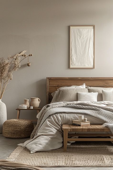 Organic Modern Bedrooms, Scandinavian Bedroom Minimalist Modern, Farmhouse Terrace, Natural Bedroom Ideas, Quiet Bedroom, Bedroom Modern Minimalist, Organic Modern Bedroom, Hygge Bedroom, Organic Bedroom