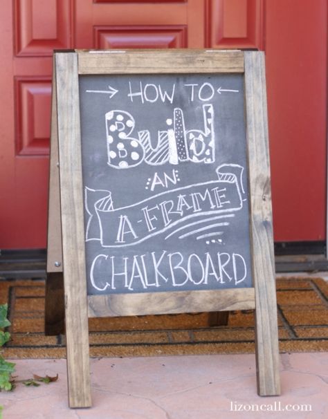 Diy Chalkboard Sandwich Board |How to Build | A-Frame Chalkboard | TodaysCreativeBlog.net Healing Sanctuary, Sandwich Board Signs, Diy Easel, Coffee Inspiration, Produce Stand, Auction Projects, Sandwich Board, Craft Board, Diy Chalkboard