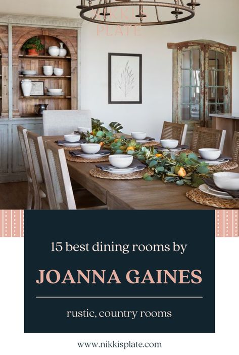 Best Dining Rooms by Joanna Gaines; Fixer upper's dining room renovations by Joanna Gaines! Rustic, country with hints of modern perfection! Dining Room Table Farmhouse Decor, Joanna Gaines Dining Rooms, Dining Room With Light Wood Table, Large Formal Dining Room Ideas, James Farmer Dining Room, Joanna Gaines Table Setting, Farmhouse Table And Chairs Dining Room, Fixer Upper Dining Room Joanna Gaines, Magnolia Homes Dining Room