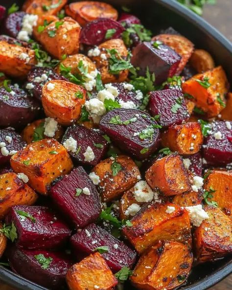 Roasted Beets And Sweet Potatoes Salad, Roasted Sweet Potato And Beets, Beet Sweet Potato Recipe, Beets For Dinner, Beet Side Dish Thanksgiving, Beets And Sweet Potatoes Roasted, Beets And Sweet Potatoes Recipes, Beet Sweet Potato Salad, Best Beet Salad Recipes