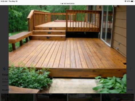 Backyard Deck Ideas On A Budget, Patio Deck Ideas, Wedding Backyard Ideas, Backyard Decks, Tiered Deck, Deck Stain, Backyard Patio Deck, Concrete Patios, Decks And Patios