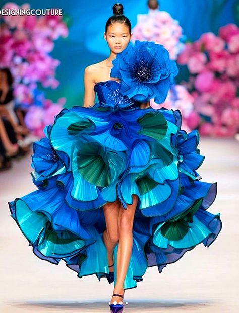 Unreal Dresses, Ugly Dresses, Pageant Costumes, Unusual Dresses, Botanical Fashion, Fairytale Gown, Flower Costume, Extreme Fashion, Recycled Dress