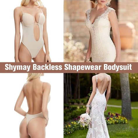 Amazon.com: Shymay Women Backless Shapewear Bodysuit Plunge Backless Body Shaper Bra Seamless Thong Low Back Shapewear for Backless Dress (Beige, 36B/C) : Clothing, Shoes & Jewelry Low Back Shapewear, Backless Shapewear, Backless Body Shaper, Bridal Shapewear, Back Wedding Dress, Shapewear Bodysuit, Dress Beige, Body Shaper, Body Shapers