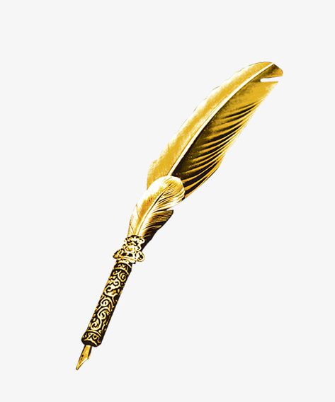 Pen Pictures, Pen Png, Feather Quill Pen, Sakura Pens, Golden Feather, Pen Icon, Feather Quill, Pen Tattoo, Feather Pen