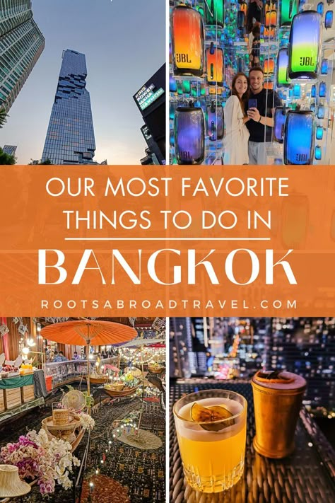 We truly fell in love with the charm of Bangkok. As we traveled Asia for three months this bustling, charming, and sometimes overwhelming capital of Thailand captured us. Here we share our personal best things to do in Bangkok. Whether you wanna tick off the top attractions, fully immerse in local culture, seek the best street food, or search for some hidden gems, we got you covered. Immerse yourself in its lively markets, stunning temples, diverse foodie experiences, and exciting nightlife. Best Things To Do Bangkok, Top Things To Do In Bangkok, Things To Do Bangkok, Temples In Bangkok, Bangkok Hidden Gems, Bangkok Things To Do, What To Do In Bangkok, Bangkok To Do, Thailand Bangkok City