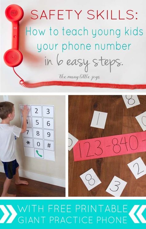 Safety Skills: How to teach your child to memorize his phone number - The Many Little Joys Phone Activities For Preschool, Phone Number Practice Preschool, Phone Number Memorization, Preschool History Lessons, Learn Phone Number Preschool, Learning Phone Number Preschool, Phone Number Activities For Preschool, Teaching Safety To Preschoolers, Preschool Number Activity