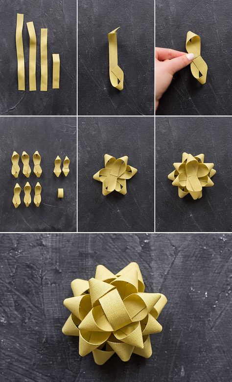 Christmas Gift Ribbon Ideas, Professional Gift Ideas, Diy Gift Bow, Ribbon Tutorial, Cute Gift Wrapping Ideas, Christmas Gift Bow, Paper Bows, Diy Wrapping, Wrap Presents