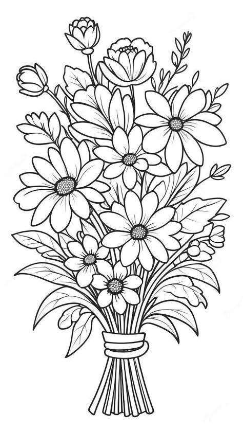 Coloring Pages Of Flowers For Adults, Cute Flower Coloring Pages, Coloring Book Art Beautiful, Colouring Pages Flowers, Color Pages Free Printable, Free Colouring Printables, Cute Coloring Pages For Adults, Colouring In Printables, Cute Coloring Pages Free Printable