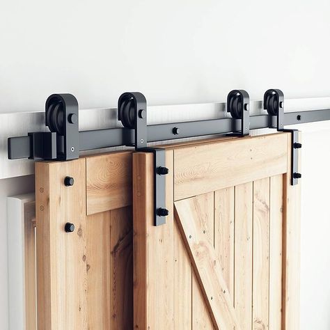 Pintu Interior, Bypass Barn Door Hardware, Double Sliding Barn Doors, Bypass Barn Door, Barn Door Closet, Diy Sliding Barn Door, Barn Door Kit, Double Barn Doors, Diy Barn Door