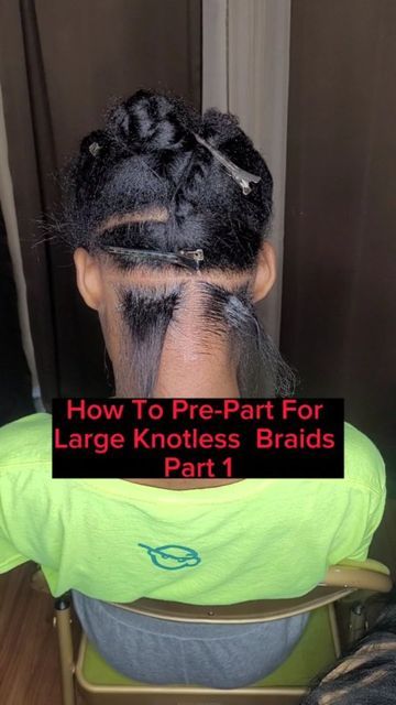 Parting Chart For Braids Large, Large Parting Guide, Large Knotless Parts Guide, How To Part Large Knotless Braids, Large Knotless Braids Parting, How To Part Knotless Braids, Large Braids Parting, Large Knotless Parting, Large Parts Knotless Braids