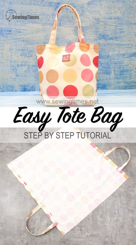 Quick and Easy📌 The best way to make a lined bag from 1 piece of fabric Fabric Bags Pattern Free Sewing Projects, Sewing Tote Bags Pattern Free, Sew A Tote Bag, Easy Tote Bag, Upholstery Bag, Diy Pouch, Homemade Bags, Handbag Tutorial, Tote Bag Pattern Free