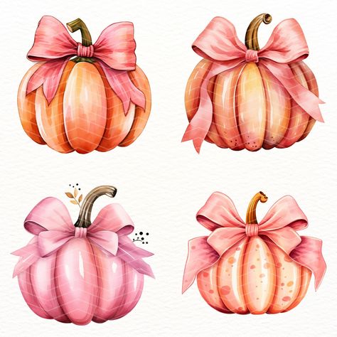 Pumpkin With Bow, Fall Coquette, Iphone Wallpaper Preppy, Ceramic Cafe, Autumn Clipart, Pumpkin Pictures, Fall Frames, Bow Clipart