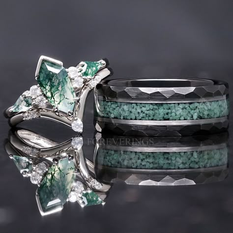 This Wedding Bands item by Foreverings has 871 favorites from Etsy shoppers. Ships from Fort Walton Beach, FL. Listed on Jan 2, 2024 Jasper Ring Engagement, Cheap Engagement Rings For Men, Peacock Wedding Rings, Moss Agate Engagement Ring And Band, Miss Agate Engagement Ring Set, His And Hers Matching Rings, Promise Rings For Couples Matching Set Unique, Untraditional Wedding Bands, Matching Engagement Ring