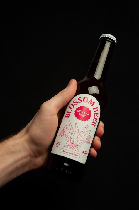 Harnessing The Creative Freedom Of Beer Packaging With Blossom Beer | Dieline - Design, Branding & Packaging Inspiration Creative Wine Label, Beer Bottle Design, Craft Beer Packaging, Beer Packaging Design, Cake Pizza, Craft Beer Labels, Types Of Beer, Playful Typography, Beer Label Design