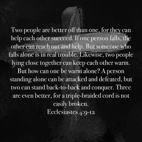 Friends Bible Verse, Two Are Better Than One, Ecclesiastes 9, Person Falling, People Lie, Bible Study Verses, Faith In Love, Husband Wife, Bible Quotes