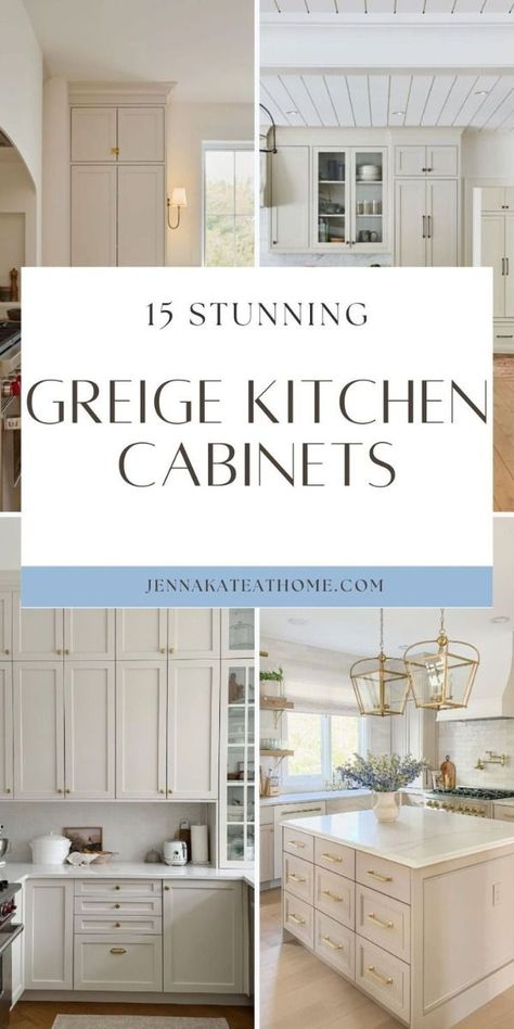 [Ad] 33 Stunning Greige Kitchen Cabinets #kitchencabinetsmakeover Talk Kitchen Cabinets, Linen Colored Kitchen Cabinets, Dove Wing Kitchen Cabinets, Grey Paint For Kitchen Cabinets, Greige Paint Colors Kitchen, Paint Builder Grade Cabinets, Griege Kitchens Modern, Sherwin Williams Cabinet Colors Kitchen, Griege Kitchens