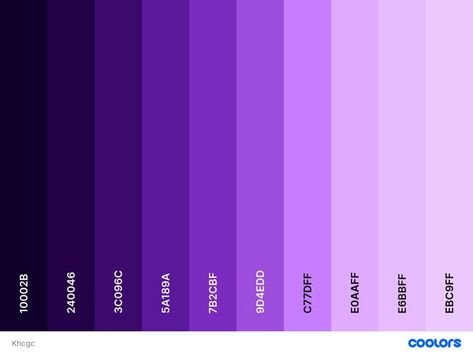 Purple Monochrome Color Palette, Y2k Color Palette Dark, Purple Color Palate, Purple Palette Colour Schemes, Palette Viola, Color Palettes Purple, Purple Color Pallet, Purple Color Chart, Color Names Chart