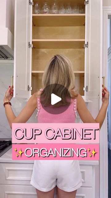 Courtney Broadhead 🎀 SIMPLE EFFICIENT HACKS TIPS & TRICKS on Instagram: "SEE BELOW For 6 Cup Organizing Tips 🤩 Comment CUP and I’ll send you a message with all the links and details from this video!  💕 Due to new insta rules, “Comment to DM a Link” only works for accounts following Keep It Simple Sparkles. But I promise, we are so fun here so follow along and join the party!  Mastering Cup Cabinet Organization: Expert Tips and Tricks for a Tidy and Accessible Kitchen!  🚨If you’re struggling to organize your cup cabinet or keep it organized, I’ve got you covered! Here are some valuable tips and tricks to upgrade your cup cabinet organization system:  1️⃣ Optimize Space: Store fancy or least used cups or glassware at the top of the cabinet. This way, the easily accessible space can be ut Kcup Drawer Organizer, Organizing Mugs In Cabinet, Tupperware Organizing Small Space, Cup Hooks Ideas, Organizing Coffee Mugs, How To Organize Cups In Cabinet, Organize Cups In Cabinet, Glass Tupperware Organizing, Tumbler Organization Storage Ideas