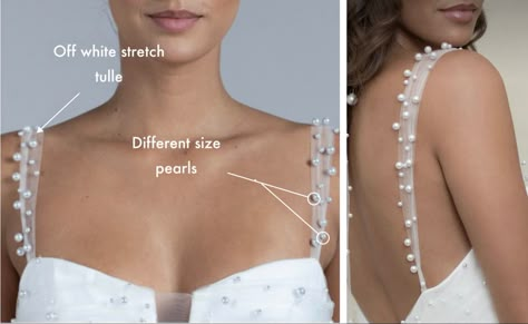 Detachable straps for your wedding gown Adding Straps To Strapless Dress Wedding, Dresses With Diamond Straps, Straps Added To Strapless Wedding Dress, Add Straps To Strapless Dress, Adding Straps To Strapless Dress, Pearl Strap Dress, Detachable Wedding Dress Sleeves, Detachable Wedding Gown, Pearl Gown