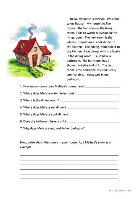 House Vocabulary, Esl Reading Comprehension, Unseen Passage, Free Reading Comprehension Worksheets, Reading Comprehension For Kids, Esl Reading, English Stories For Kids, Reading Comprehension Lessons, English Teaching Materials