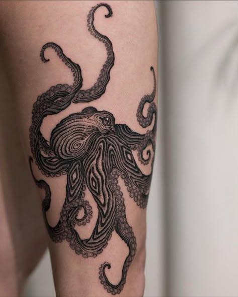 Octopus Tattoo Ideas, Octopus Thigh Tattoos, Octopus Tattoo Designs, Tentacle Tattoo, Octopus Tattoo Sleeve, Squid Tattoo, Octopus Tattoo Design, Octopus Tattoos, Octopus Tattoo