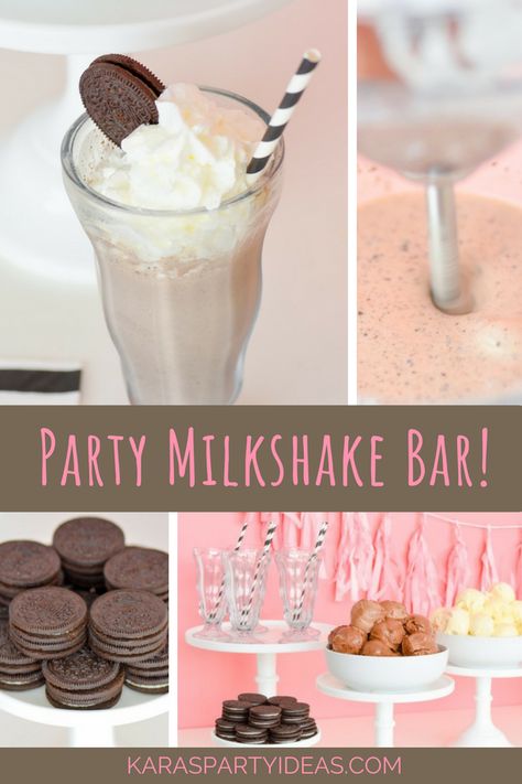 Kara's Party Ideas Party Milkshake Bar! | Kara's Party Ideas Milkshake Bar Party Ideas, Milk Shake Bar Ideas, Diy Milkshake Bar, Wedding Milkshake Bar, Milkshake Birthday Party, Milkshake Bar Party, Milkshake Party Ideas, Milkshake Bar Ideas, Milkshake Party