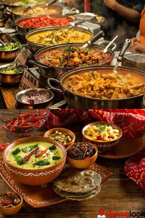 Dholki Food Table, Desi Dinner Party Ideas, Indian Food At Wedding, Indian Buffet Wedding, Punjabi Wedding Food, Wedding Food Ideas Indian, Wedding Buffet Indian, Indian Food Buffet Table, Indian Buffet Food