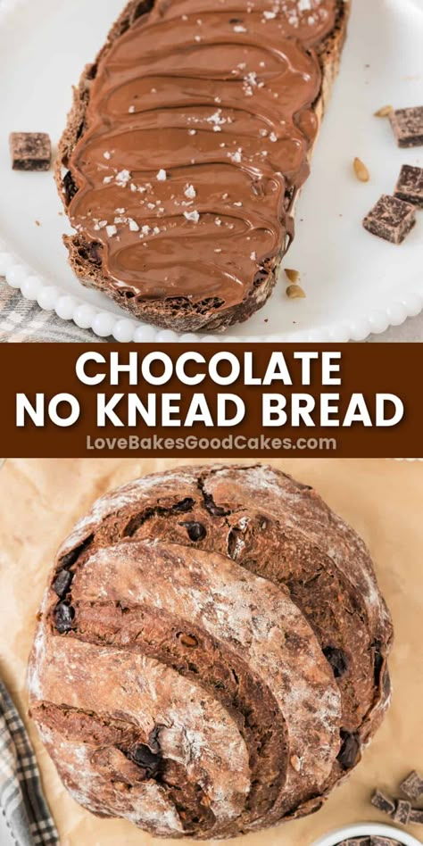 You probably never thought of making Chocolate No Knead bread, but OMG, it is heavenly! This is a tasty twist on the classic no-knead recipe. Chocolate Bread Recipe, Dessert List, Lush Desserts, Best Homemade Bread Recipe, Dutch Oven Bread, Knead Bread Recipe, Chocolate Chip Bread, Bread Maker Recipes, Chocolate Pictures