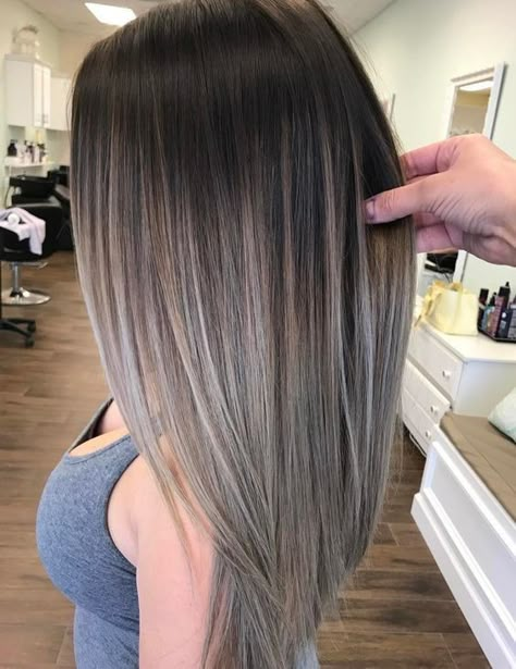 Longbob Hair, Light Brown Balayage, Balayage Straight Hair, Balayage Straight, Gray Balayage, Ash Brown Hair Color, Ash Blonde Balayage, Ash Brown Hair, Brown Hair Balayage