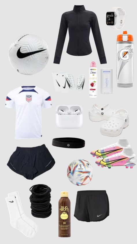 #soccergirl #soccerfit #socceraesthetic #soccer #socceroutfit #credstothecreator #credtocreator # Soccer Practice Outfits, Outfits For Practice, Soccer Girls Outfits, Casual Athletic Outfits, Vollyball Outfits, Sporty Outfits Men, Soccer Aesthetic, Gaelic Football, Soccer Things