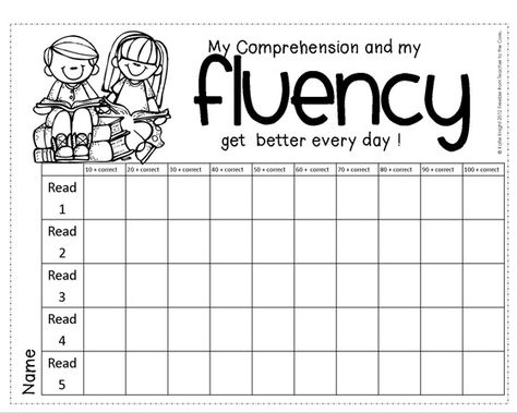 Fluency Grid. A worksheet for students to see how they are doing on fluency that they would receive from the teacher. Increase Reading Fluency, Holy Cannoli, American Symbols, Teaching Language Arts, First Grade Reading, Reading Centers, Readers Workshop, Beginning Of The School Year, Reading Workshop