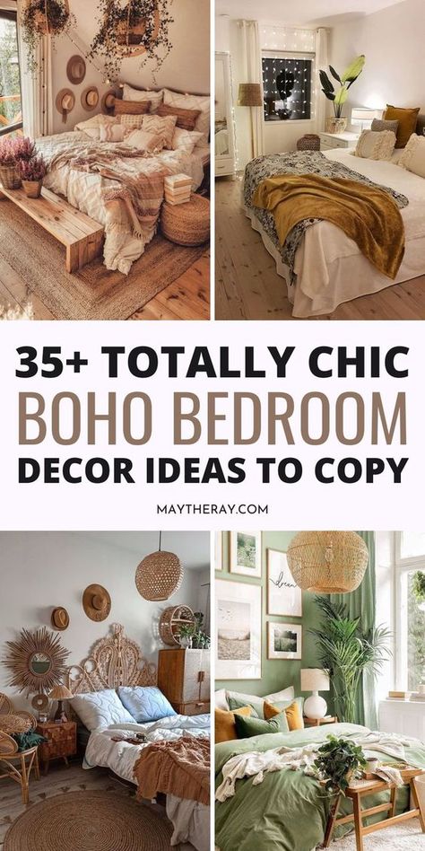 Bedroom Ideas Bohemian, Drawing Room Decor, Boho Style Bedroom, Diy Boho Decor, Boho Bedroom Ideas, Boho Chic Bedroom, Boho Room Decor, Eclectic Bedroom, Bohemian Bedroom Decor